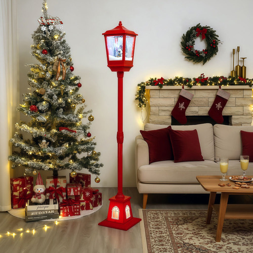 Dalton Santa on Chimney Christmas Lamp Post