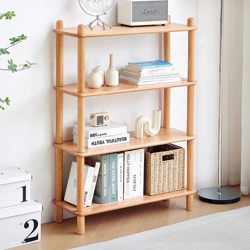 Alex American Oak Wood 4 Tier Display Shelf