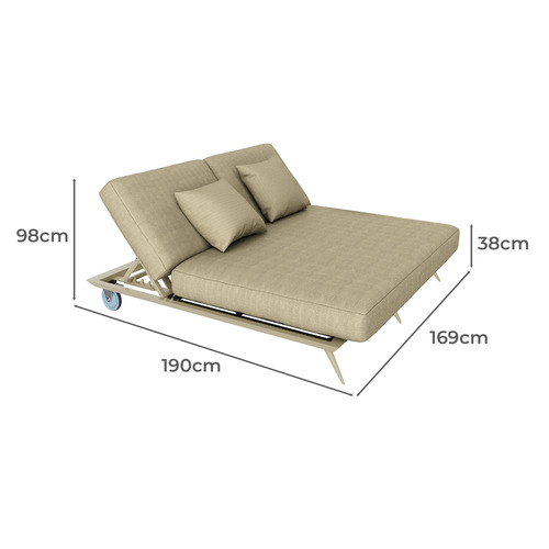 Bailar Aluminium Alloy Double Sun Lounge
