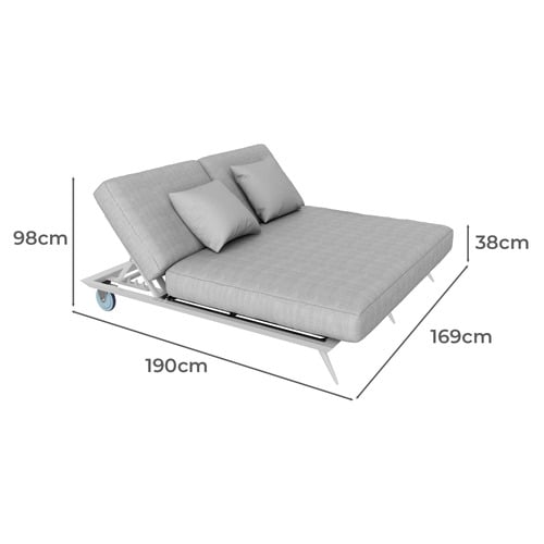Bailar Aluminium Alloy Double Sun Lounge