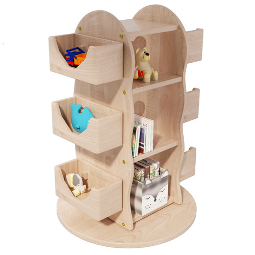 Kids' Ryuan Rubberwood Rotating Bookcase