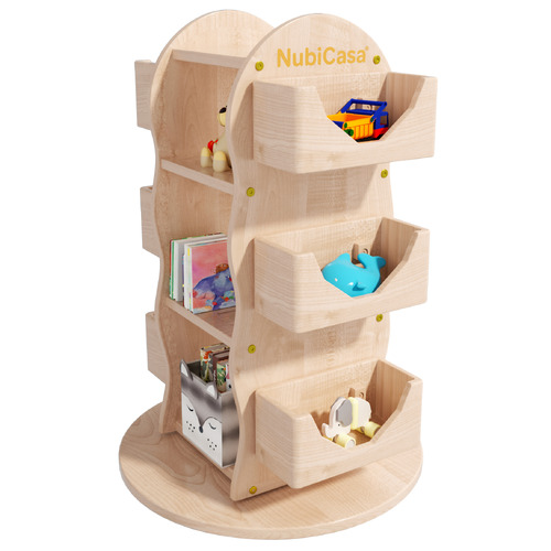 Kids' Ryuan Rubberwood Rotating Bookcase