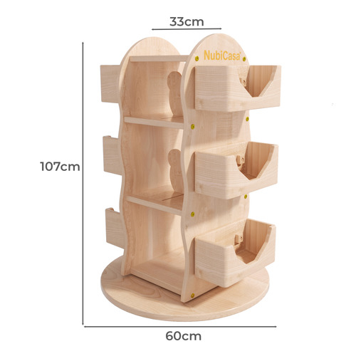 Kids' Ryuan Rubberwood Rotating Bookcase