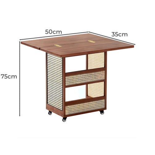 Harlow Foldable Bamboo Kitchen Trolley