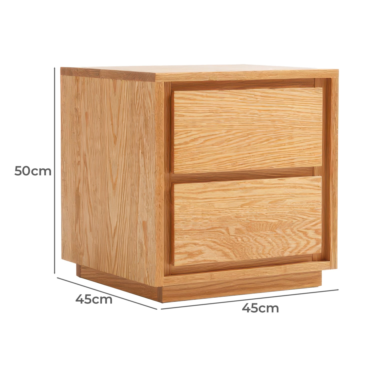 Dannie American Oak Wood Bedside Table