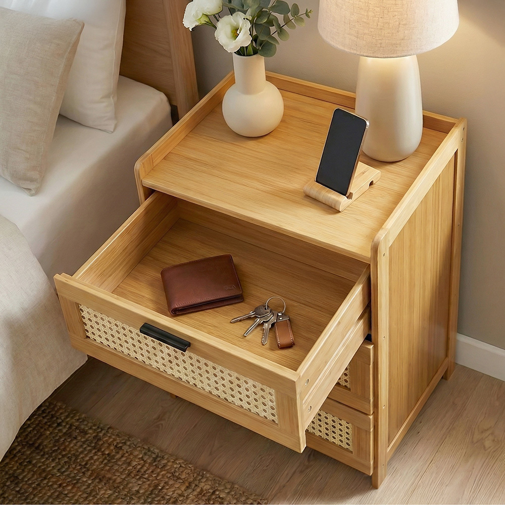 Blanche Bamboo Bedside Table