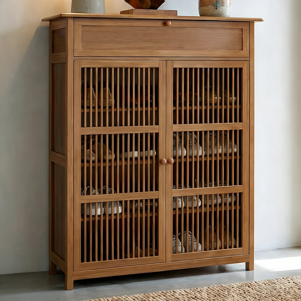 Ollie 2 Door Bamboo Shoe Cabinet