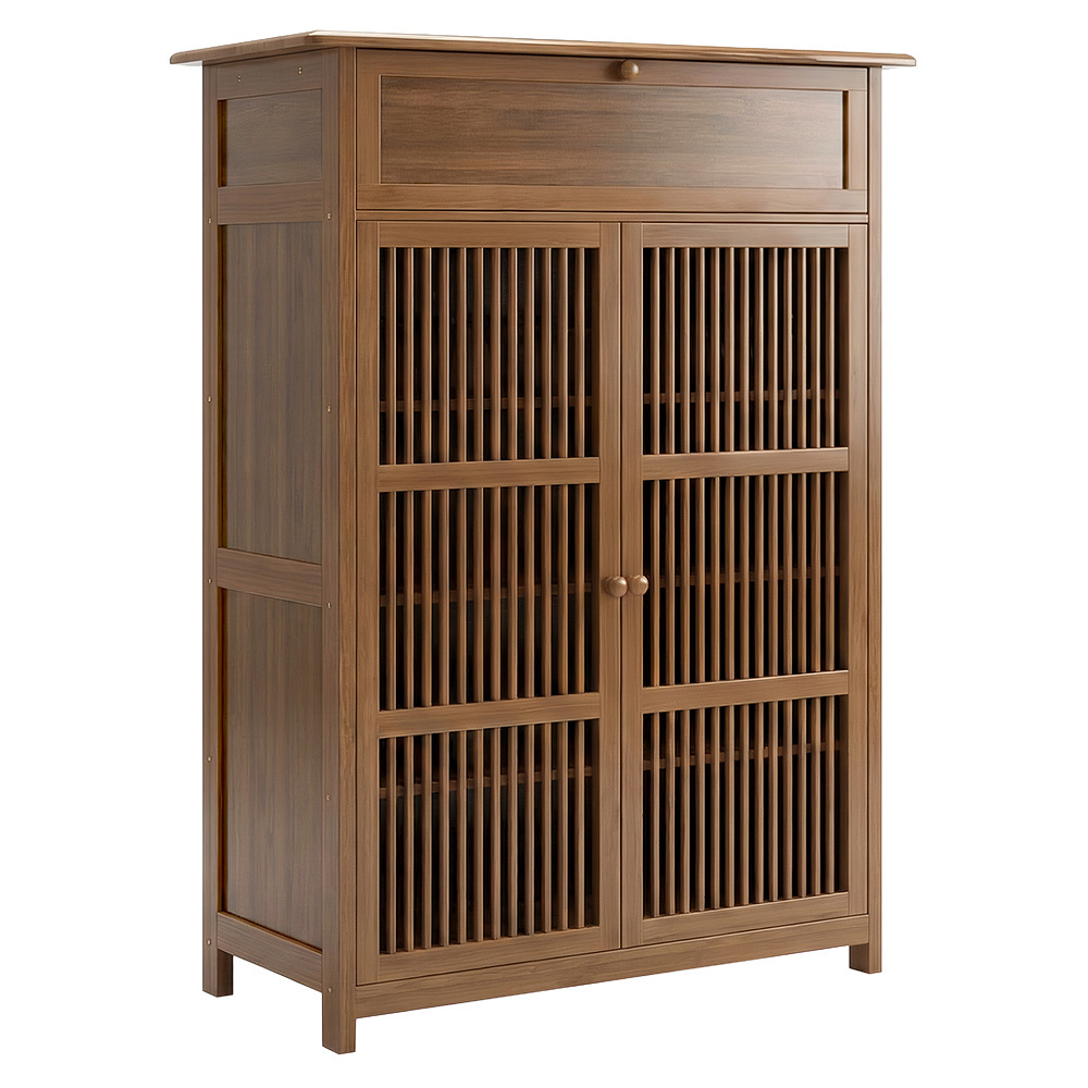 Ollie 2 Door Bamboo Shoe Cabinet
