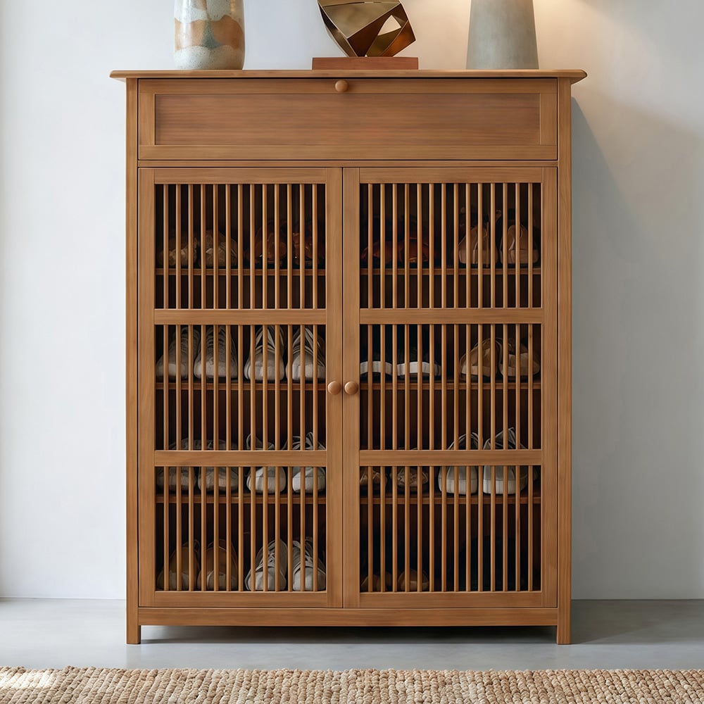 Ollie 2 Door Bamboo Shoe Cabinet