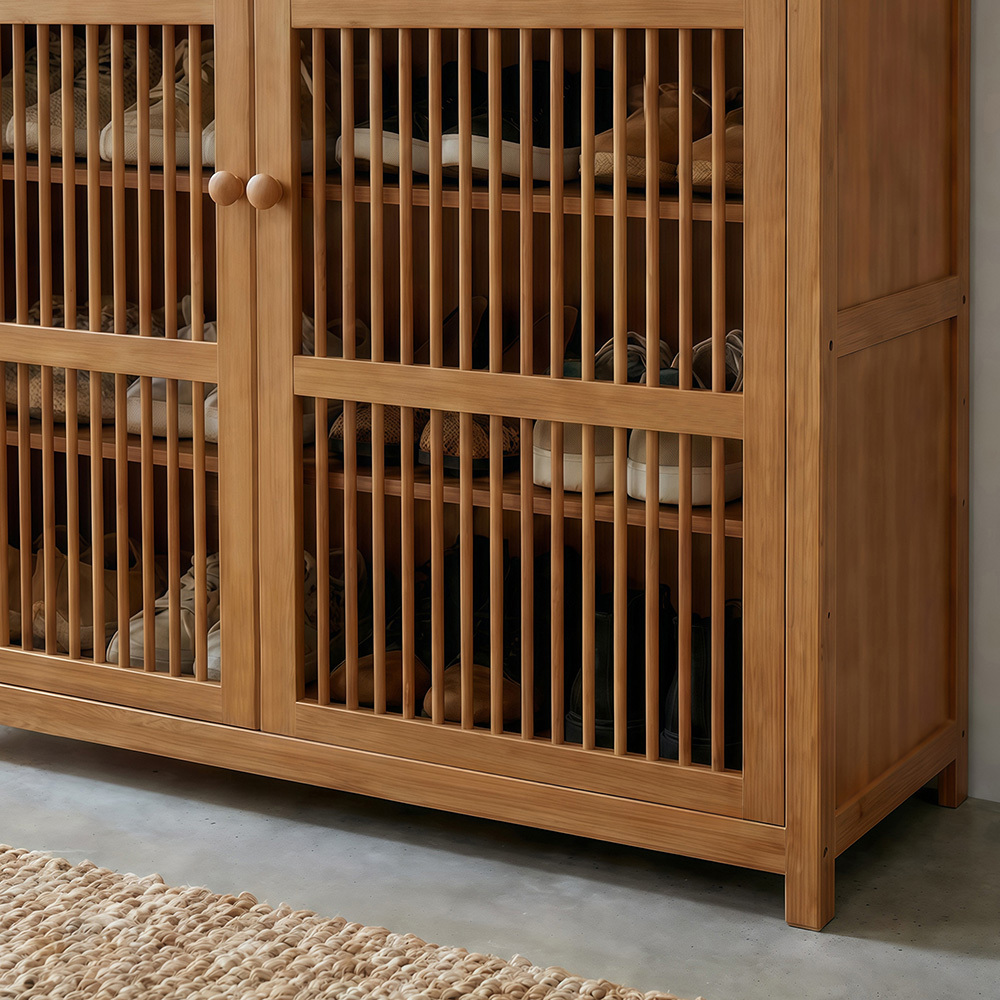 Ollie 2 Door Bamboo Shoe Cabinet