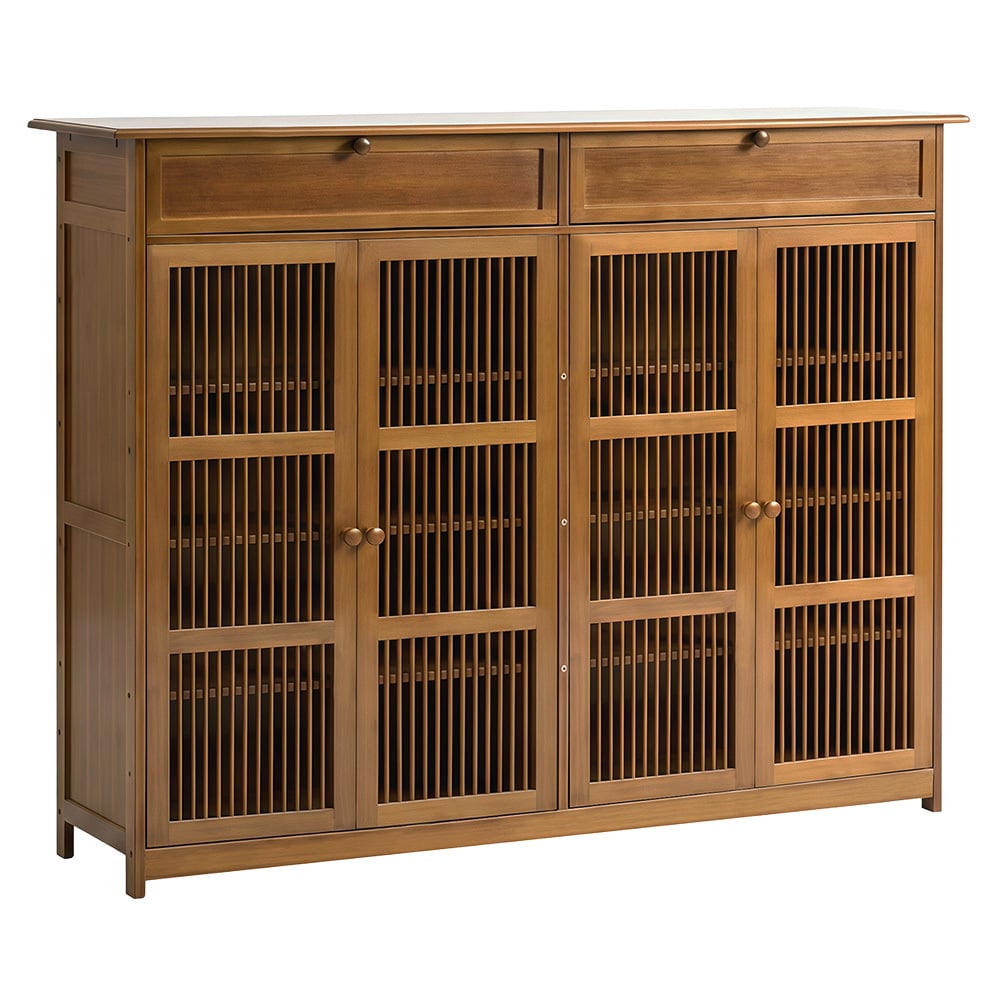Ollie 4 Door Bamboo Shoe Cabinet