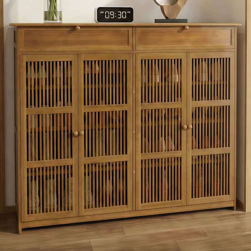 Ollie 4 Door Bamboo Shoe Cabinet