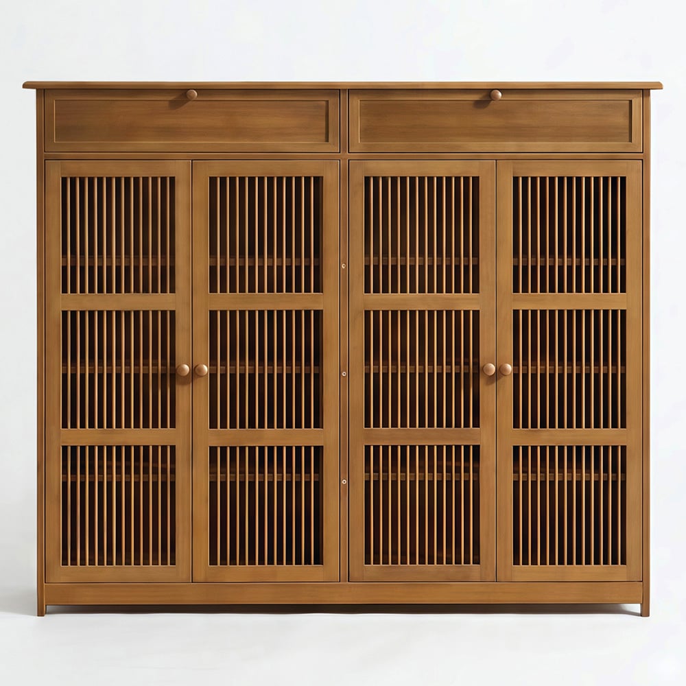 Ollie 4 Door Bamboo Shoe Cabinet