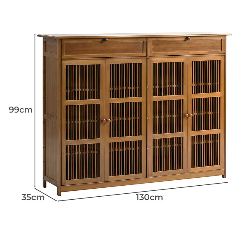 Ollie 4 Door Bamboo Shoe Cabinet