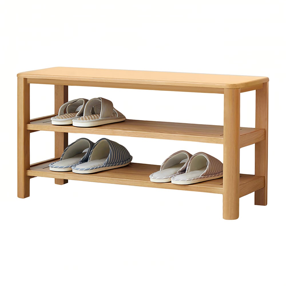 Lulu Oak Wood Shoe Storage Bench