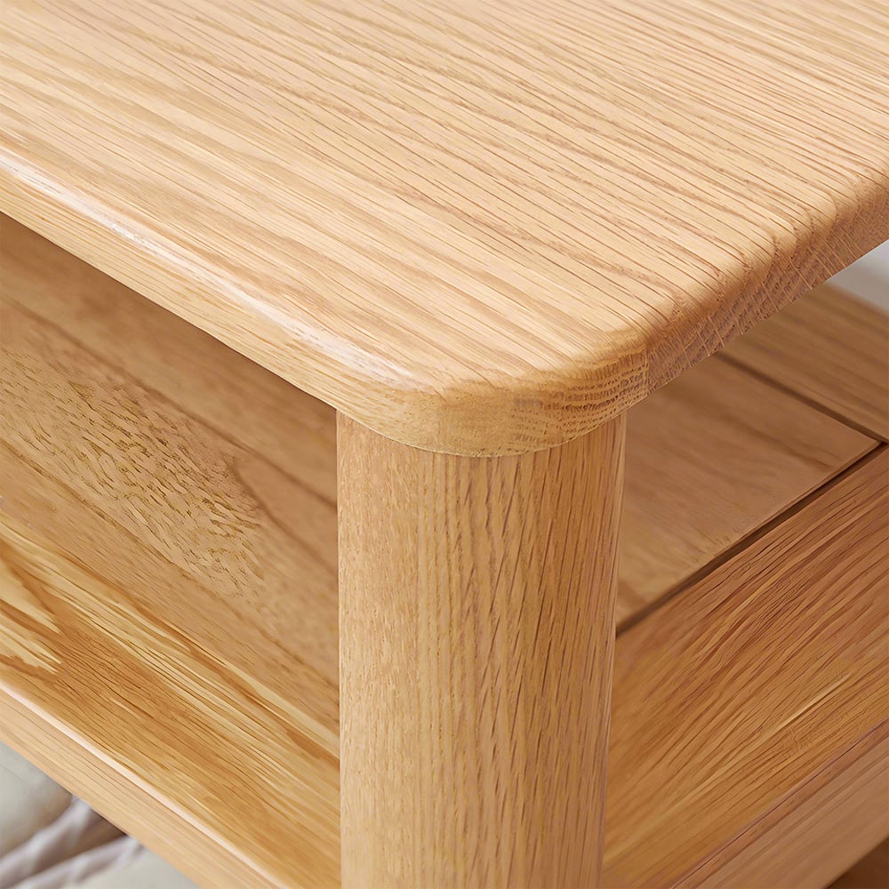 Lulu Oak Wood Shoe Storage Bench