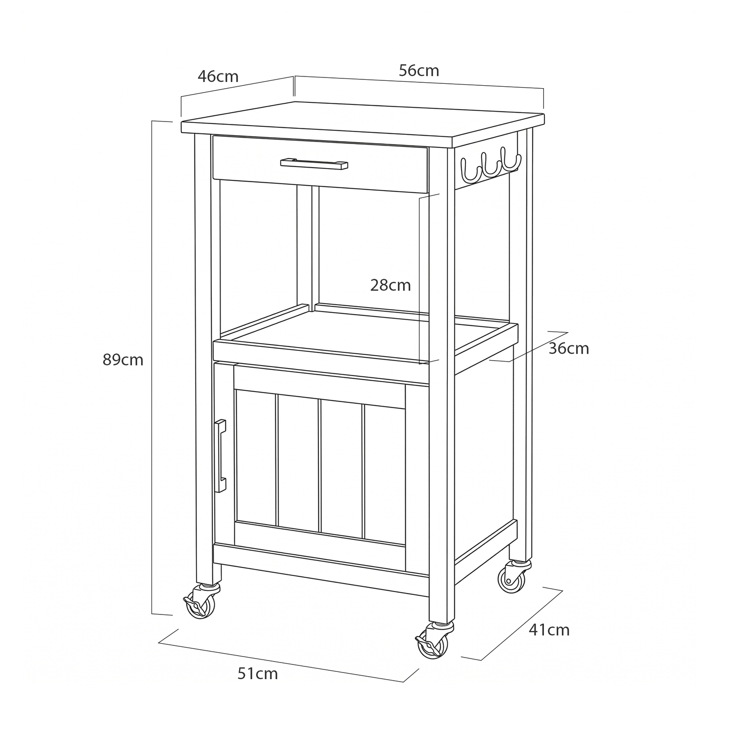 Lili Kitchen Island Trolley