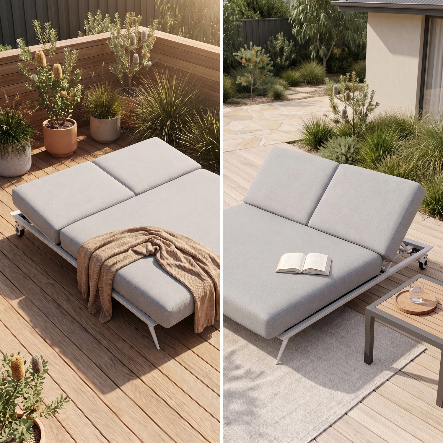 Bailar Aluminium Alloy Double Sun Lounge