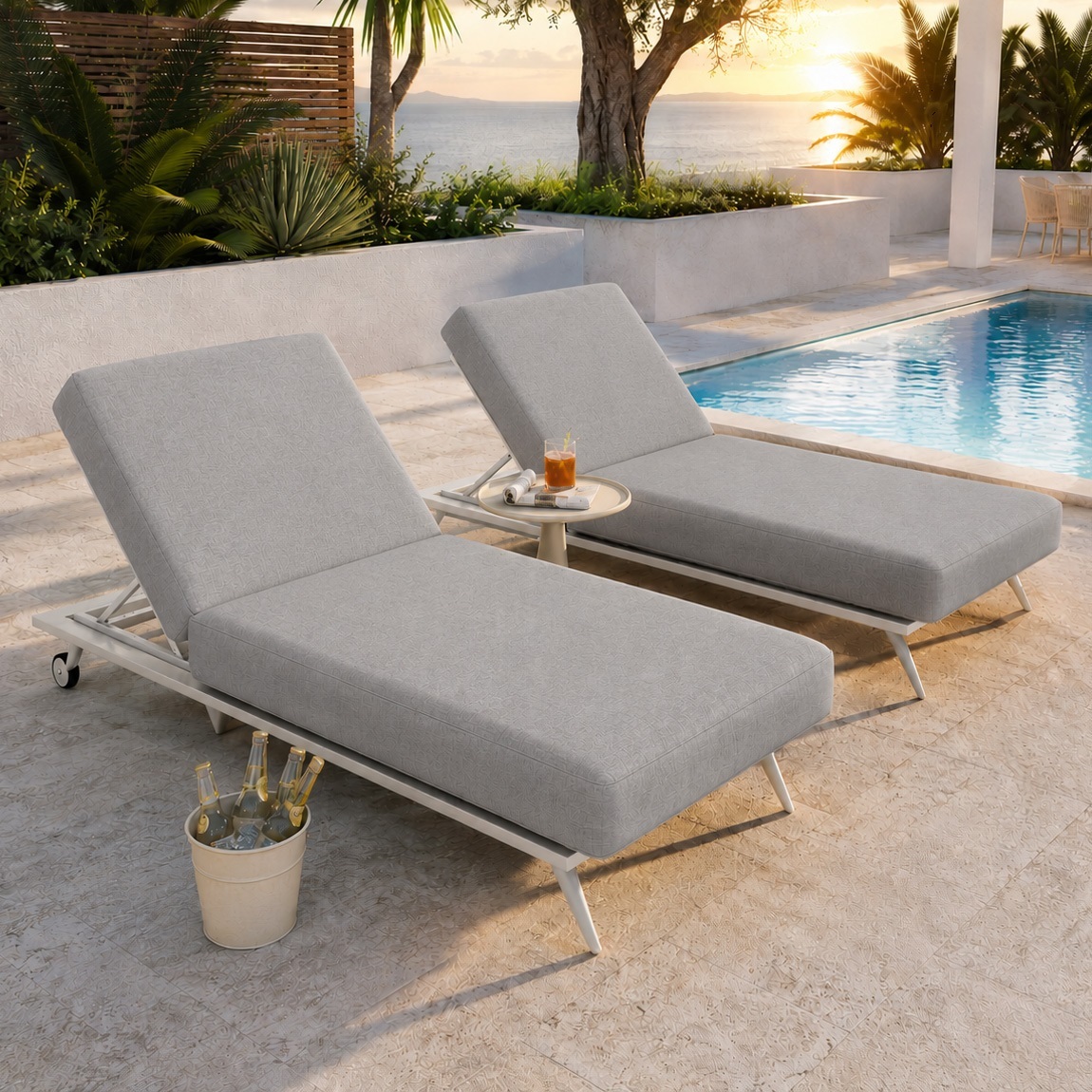 Bailar Aluminium Alloy Single Sun Lounge