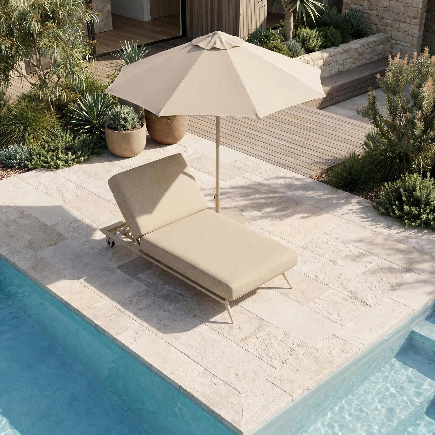 Bailar Aluminium Alloy Single Sun Lounge