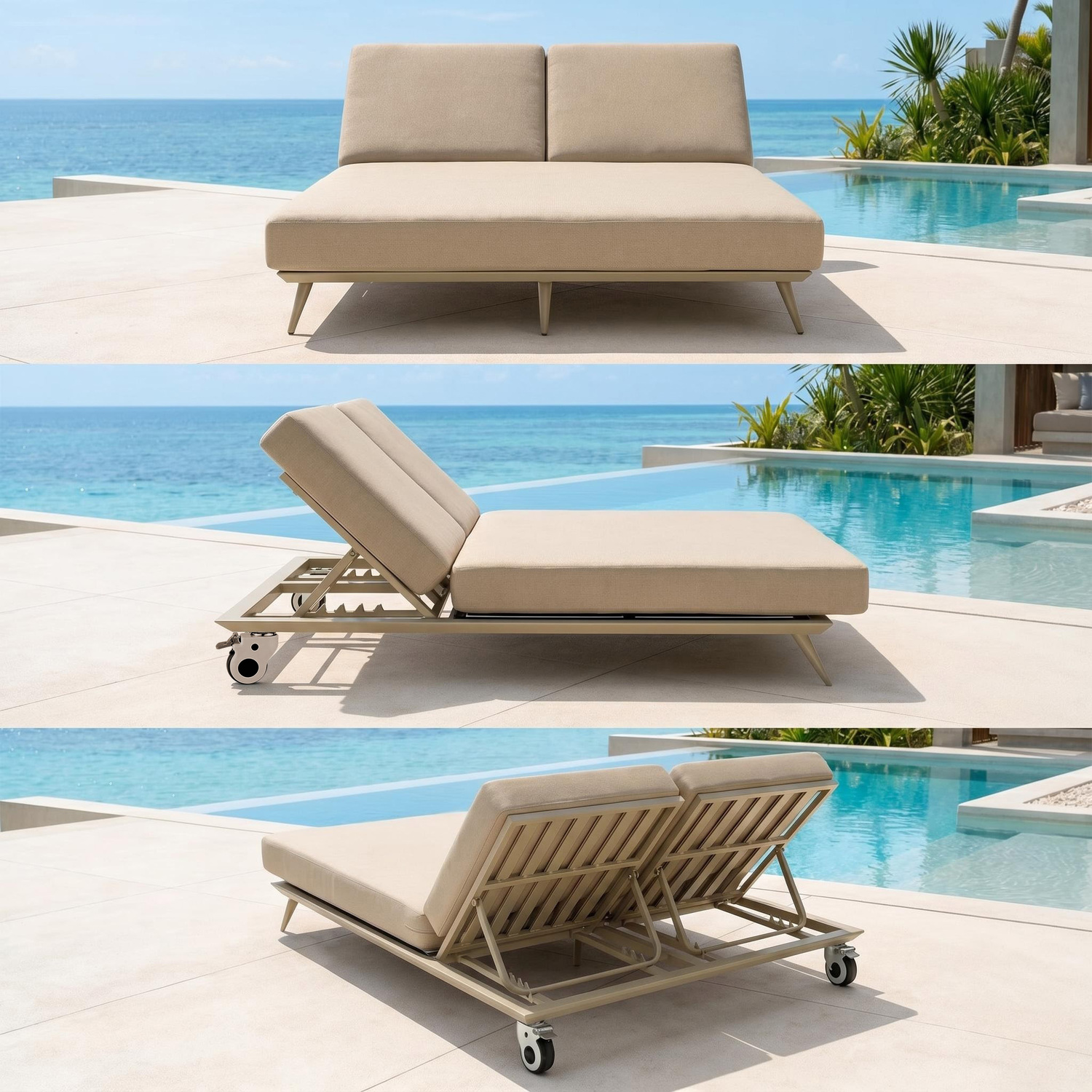 Bailar Aluminium Alloy Double Sun Lounge