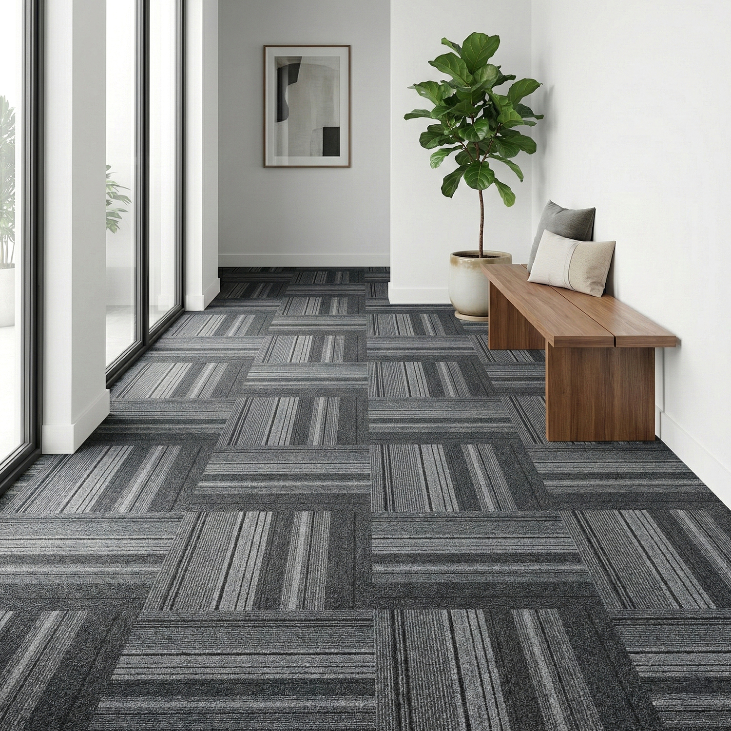 Greco 500 x 500mm Grey Square Carpet Tiles