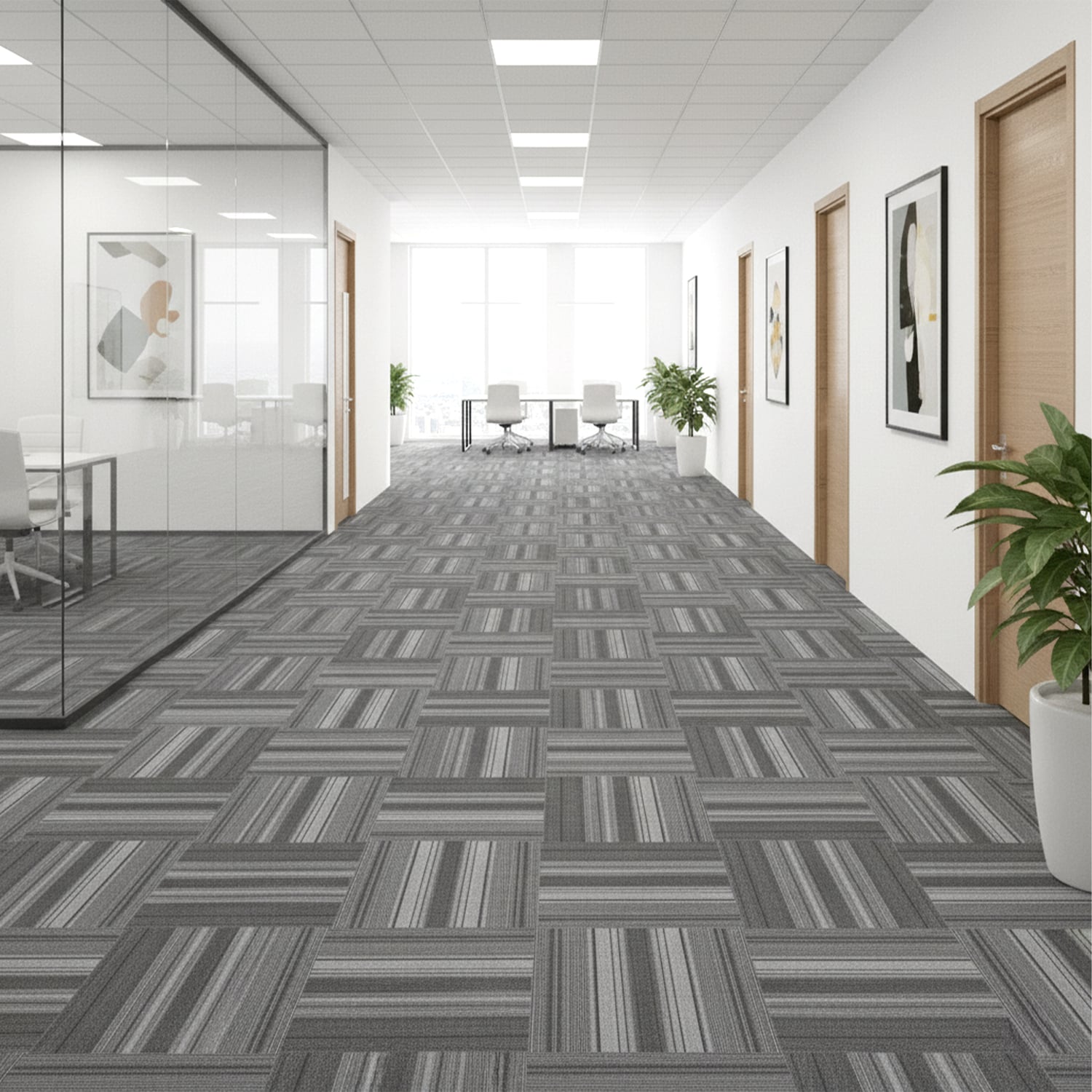 Greco 500 x 500mm Grey Square Carpet Tiles