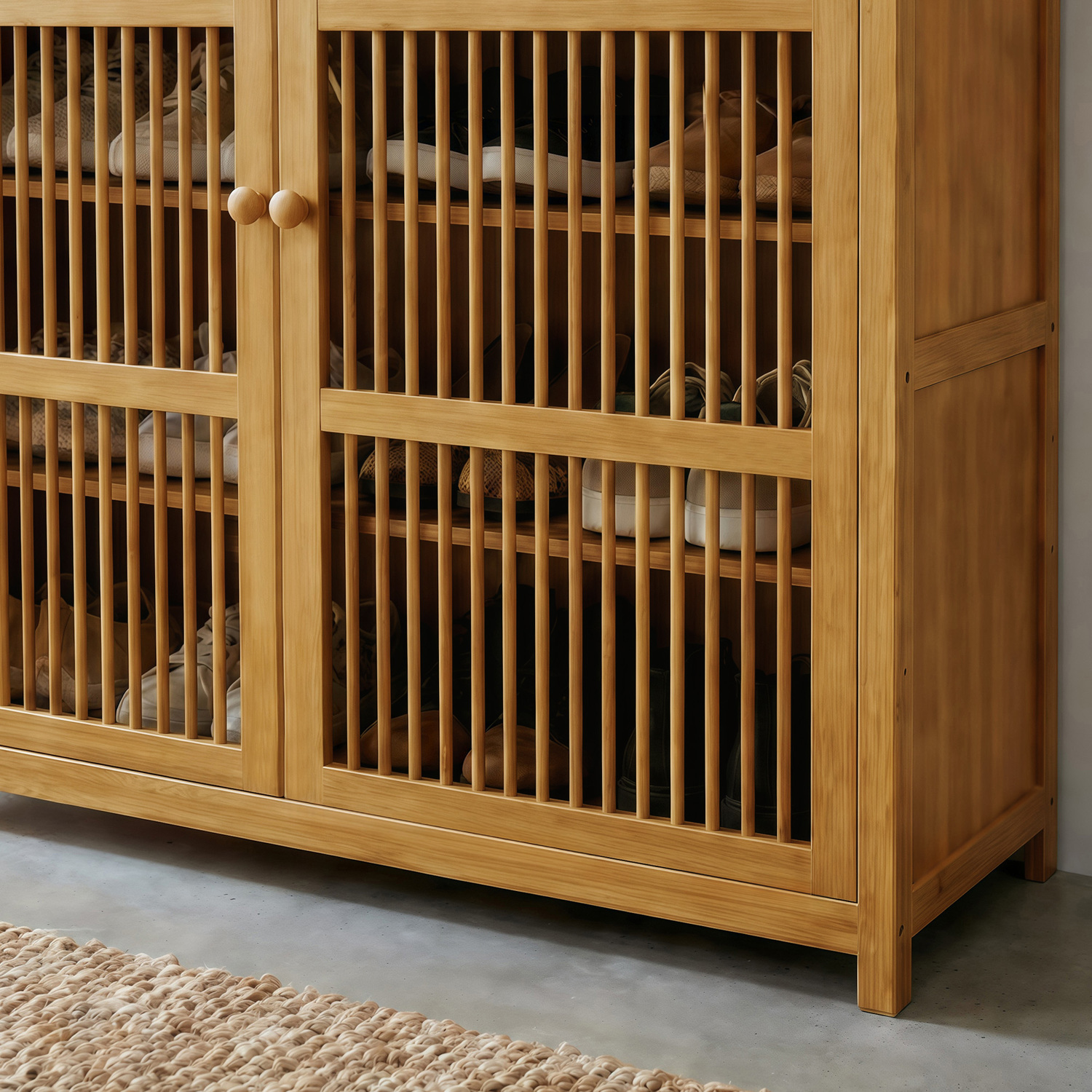 Ollie 2 Door Bamboo Shoe Storage Cabinet