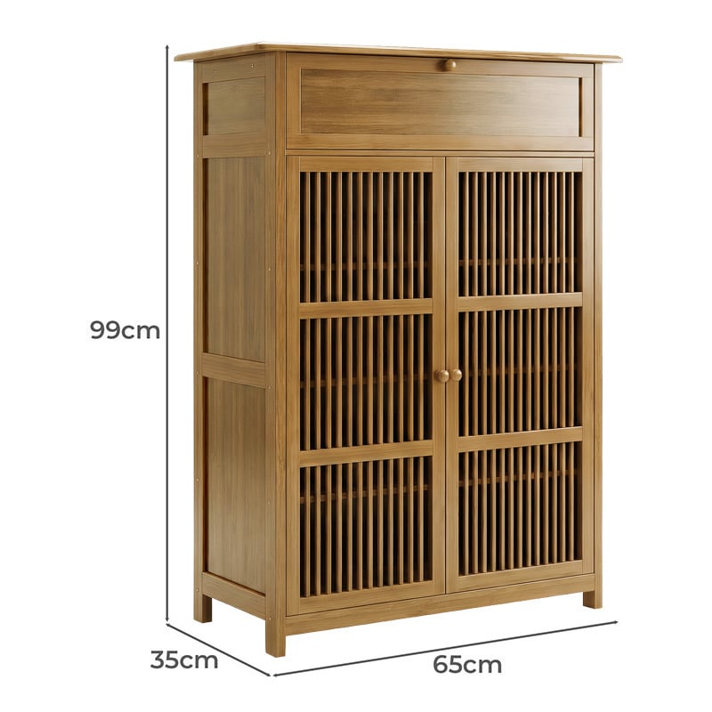 Ollie 2 Door Bamboo Shoe Storage Cabinet