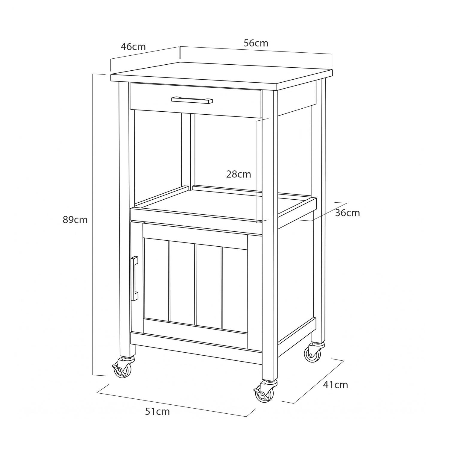 Lili Kitchen Island Trolley
