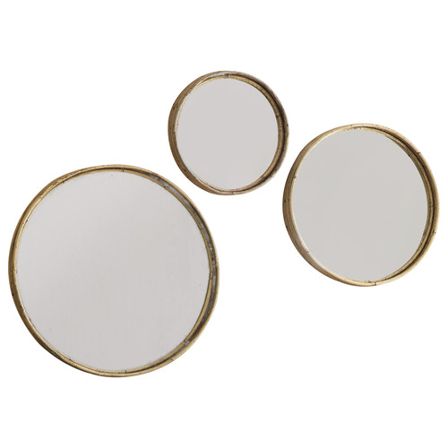 3 Piece Thandie Round Wall Mirror Set, How To Place 3 Round Mirrors On Wall