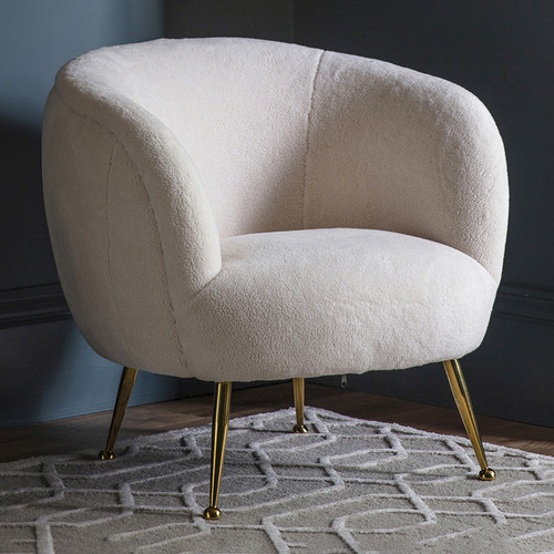 faux sheepskin tub chair