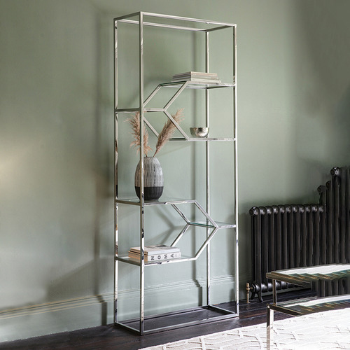 Silver Zorica Metal & Glass Display Shelf Temple & ster