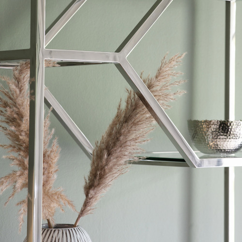 Silver Zorica Metal & Glass Display Shelf Temple & ster