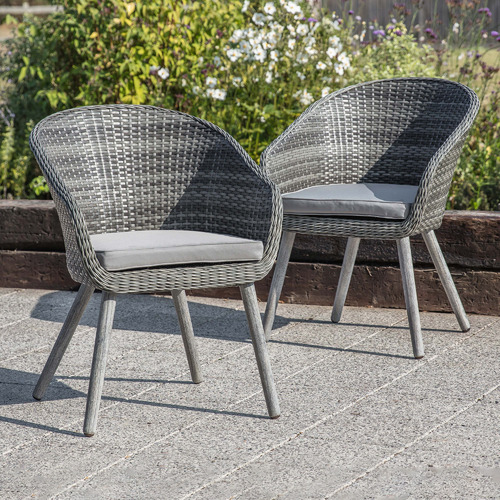 Washed Grey Glendale Outdoor Armchairs