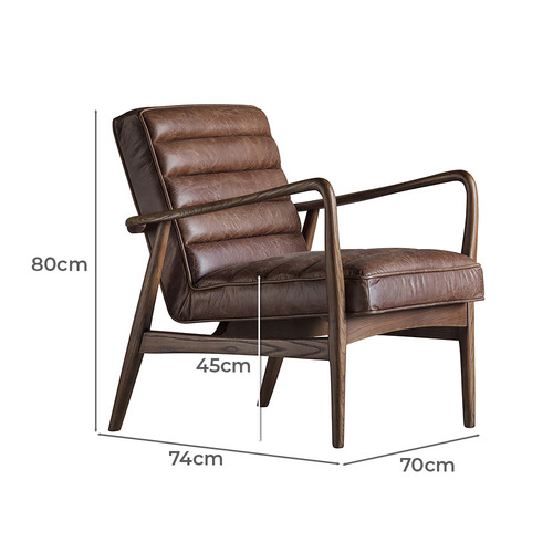 Beautiful Home & Living Vintage Brown Benny Leather Armchair | Temple ...