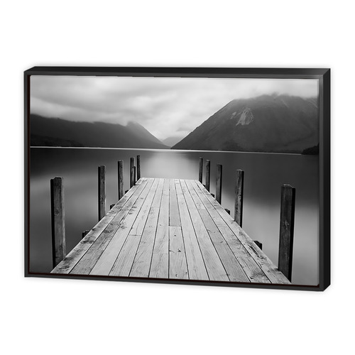 Art Illusions Black & White Tranquil Jetty Canvas | Temple & Webster