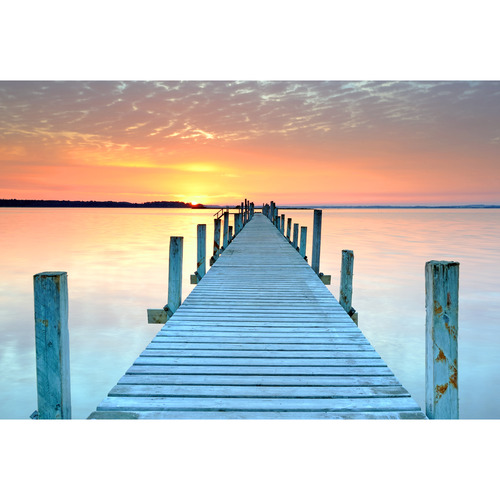 Art Illusions Sunset Pier Canvas Print Temple & ster