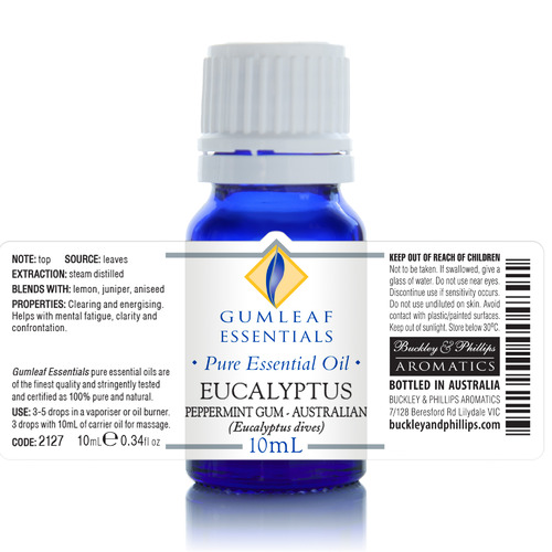 GumleafEssentials 10ml Eucalyptus Peppermint Gum Essential Oil Temple