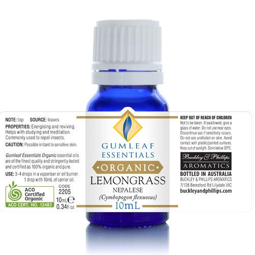 10ml Organic Lemongrass Nepalese Essential Oil