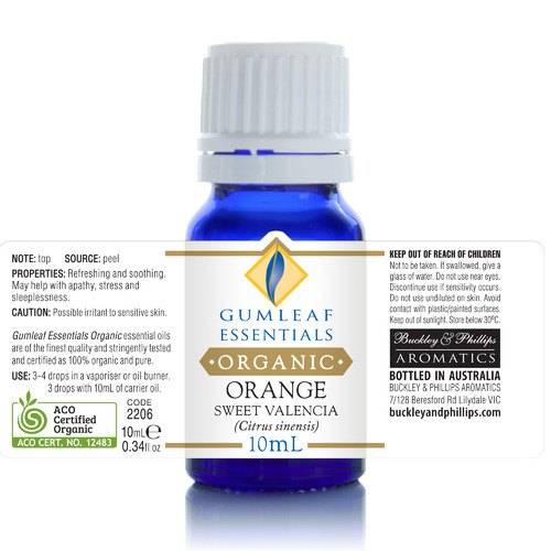 10ml Organic Orange Sweet Valencia Essential Oil