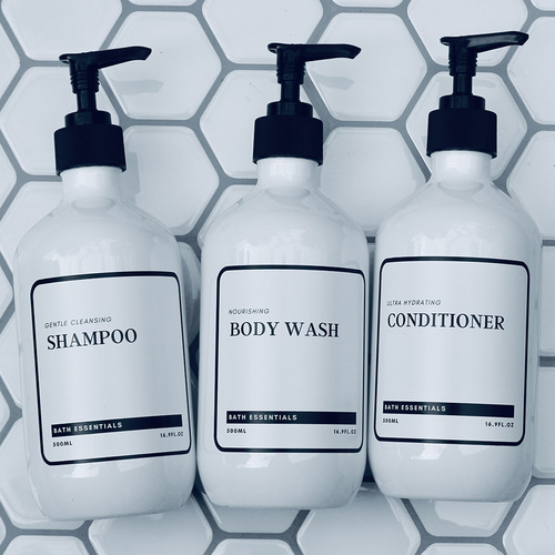 S&A 3 Piece 500ml Bathroom Bottle Set The Build by Temple & ster