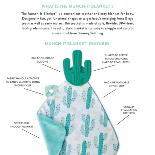 Malarkey Kids Cacti Cutie Munch-it Blanket Teething Blankey