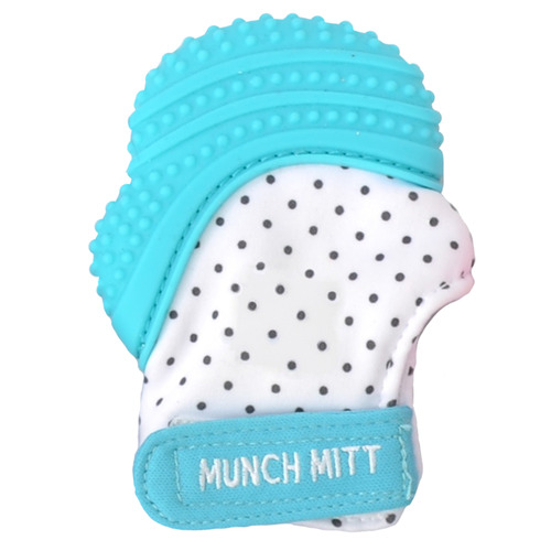 Malarkey Kids Aqua Blue Munch Mitt Teething Mitten