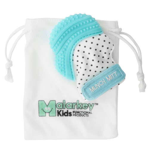Malarkey Kids Aqua Blue Munch Mitt Teething Mitten