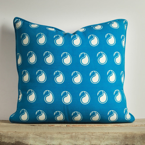 Blue Kolka Cotton Cushion Cover