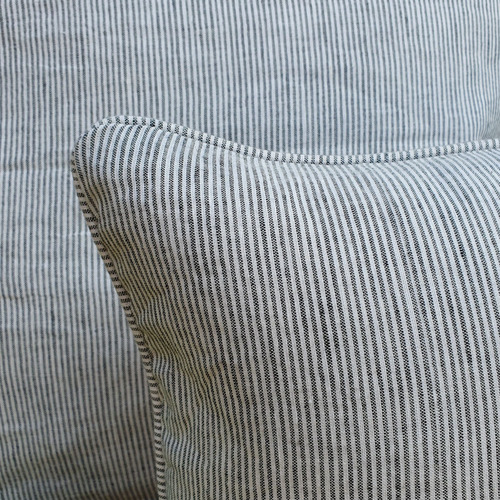 Pinstripe Cotton-Blend Cushion Cover