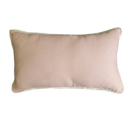 Pink Zayan Gingham Lumbar Cushion Cover