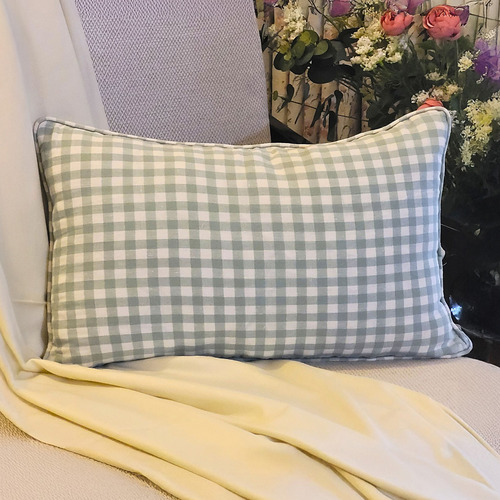 Meadow Ira Check Lumbar Cushion Cover