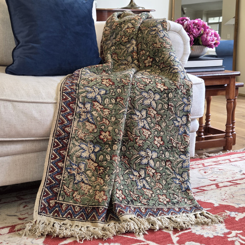 Margaux Green Handloom Throw